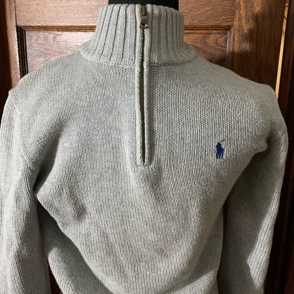 Boys M 10/12 Polo Ralph Lauren sweater. Gray is the color the logo is blue. - Picture 2 of 9